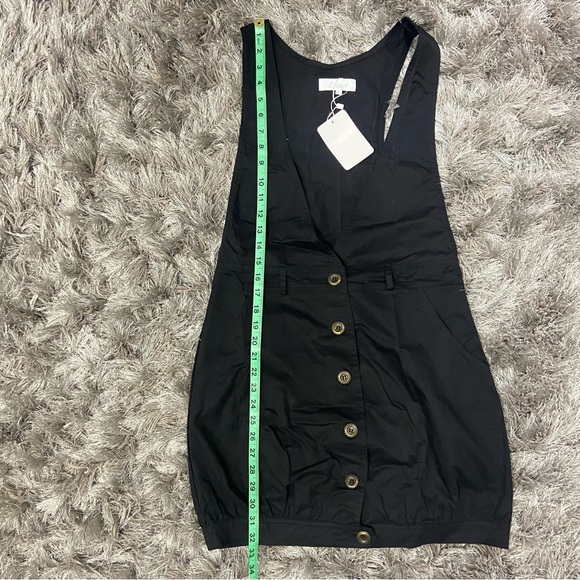 Etam women black cotton button down sleeveless overall tunic mini. Size S. NWT. - Picture 13 of 15